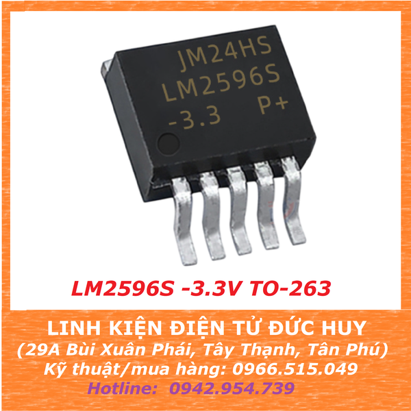 LM2596S 3.3 switching buck converter TO-263 (HẠ ÁP RA 3.3V, DÒNG 3A)