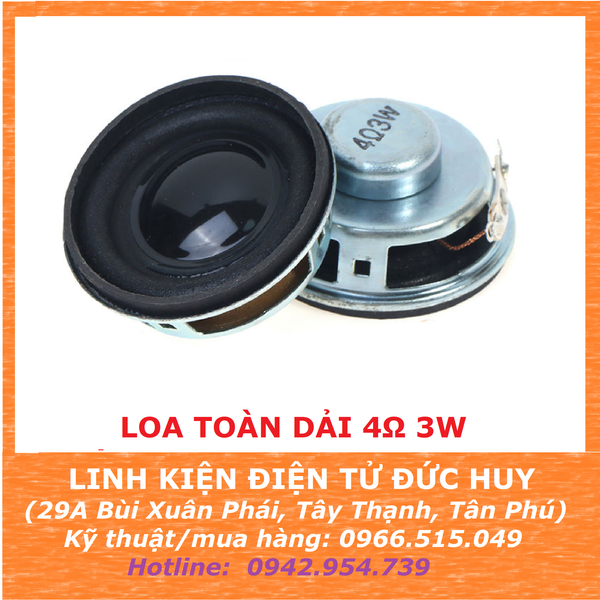 LOA TOÀN DẢI 4OHM 3W (4R3W) ĐƯỜNG KÍNH 40MM
