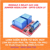Module 2 relay 24V 10A có jumper High/Low opto cách ly