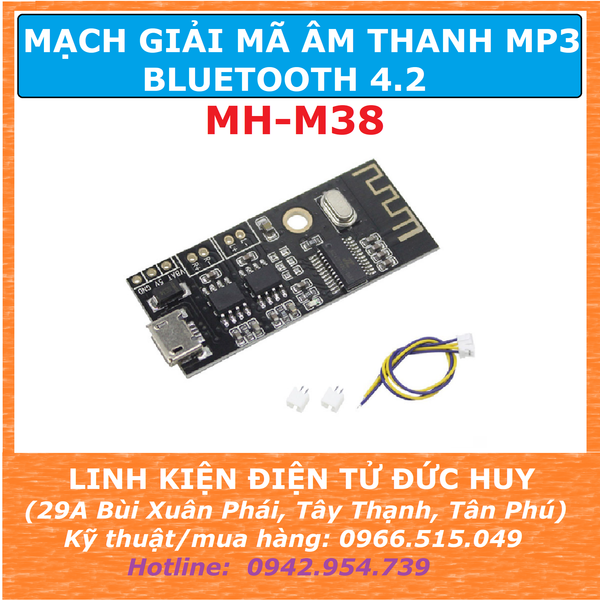 MH M38 MODULE MẠCH ÂM THANH BLUETOOTH 4.2, KẾT NỐI 2 LOA 5W