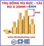 Trụ đồng M3, đực - cái (1đầu đực, 1 đầu cái), dài 35mm