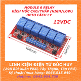 Module 6 relay 12V 10A có jumper High/Low, opto cách ly