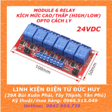Module 6 relay 24V 10A có jumper High/Low, opto cách ly