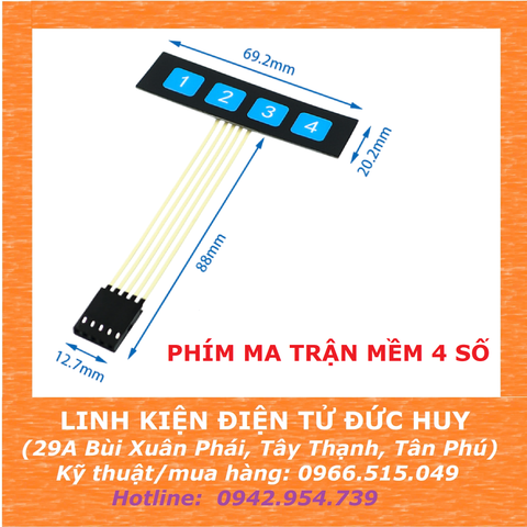 BÀN PHÍM MA TRẬN MỀM 4 SỐ