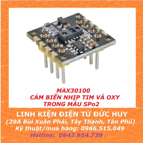 MAX30100 CẢM BIẾN NHỊP TIM VÀ OXY TRONG MÁU, PCB ĐEN CHẤT LƯỢNG CAO