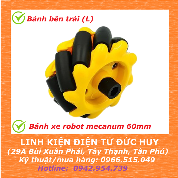 Bánh xe robot mecanum dò line,tự hành 60mm,80mm
