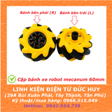 Bánh xe robot mecanum dò line,tự hành 60mm,80mm