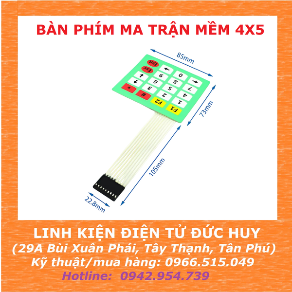 BÀN PHÍM MA TRẬN MỀM 4X5