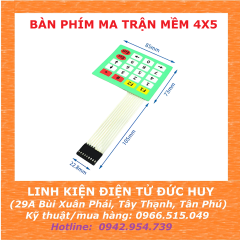 BÀN PHÍM MA TRẬN MỀM 4X5