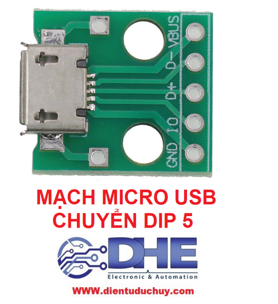 MẠCH CHUYỂN MICRO USB DIP 5 (5 CHÂN)