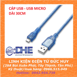 Cáp USB MICRO 30cm nạp code (Arduino ESP8266, ESP32)