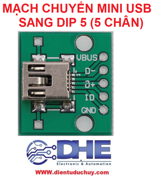 MẠCH CHUYỂN MINI USB DIP 5 (5 CHÂN)