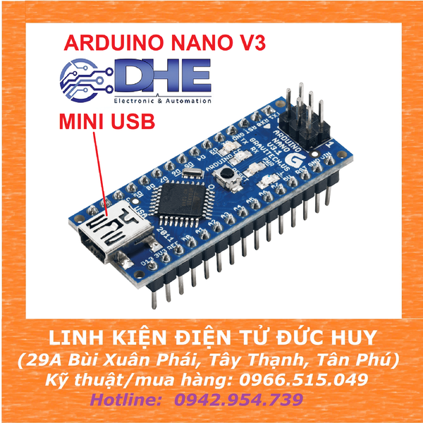 ARDUINO NANO V3 MINI USB HÀN CHÂN SẴN