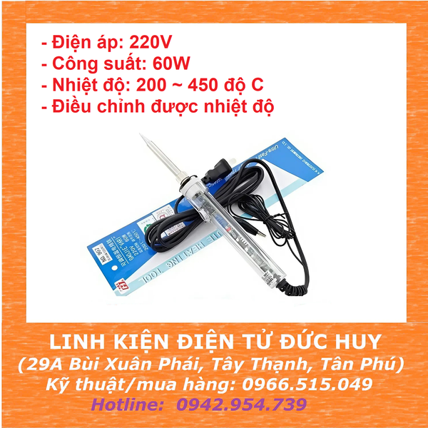 MỎ HÀN THIẾC MỎ HÀN CHÌ ĐIỀU CHỈNH ĐƯỢC NHIỆT ĐỘ 60W  907