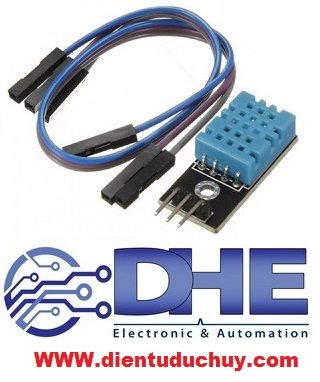 DHT11 - CẢM BIẾN ĐO NHIỆT ĐỘ, ĐỘ ẨM - LOẠI 3 PIN (CÓ KÈM DÂY NỐI)