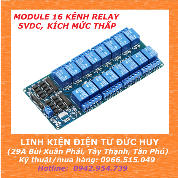 MẠCH 16 KÊNH RELAY, 5VDC