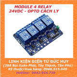 Module 4 kênh relay 24VDC Opto cách ly, Low trigger