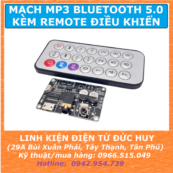 MẠCH GIẢI MÃ BLUETOOTH ÂM THANH MP3 V5.0 REMOTE ĐIỀU KHIỂN TỪ XA XY-WRBT