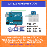 CẢM BIẾN GIA TỐC 6 trục MPU6050 GY-521 6DOF (CHIP THƯỜNG)