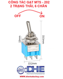 CÔNG TẮC GẠT MTS 202  2 TRẠNG THÁI, 6 CHÂN