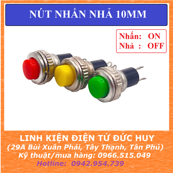 Nút nhấn nhả phi 10mm DS 316