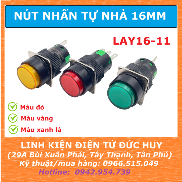 NÚT NHẤN TỰ NHẢ 16MM LA16 LAY16