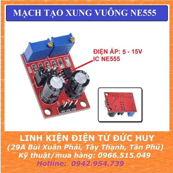 Mạch Tạo Xung Vuông NE555, ngõ ra trigger, ứng dụng PWM....