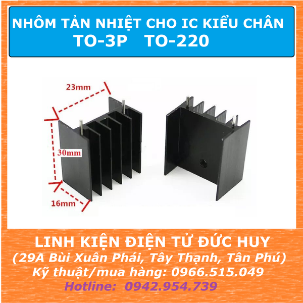 NHÔM TẢN NHIỆT YA25, TO-3P, TO-220
