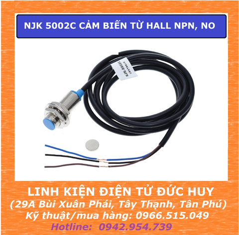 NJK 5002C CẢM BIẾN TỪ HALL NPN, NO ( KÈM NAM CHÂM )