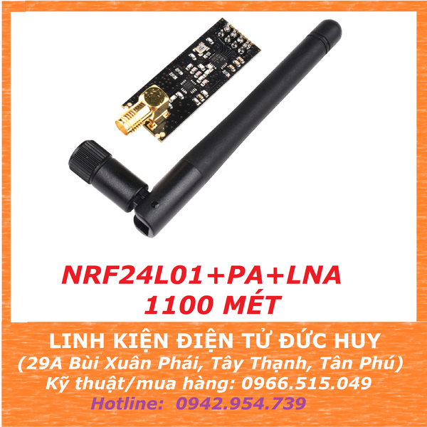 NRF24L01 PA LNA 2.4GHz mạch thu phát không dây Wireless 1100 mét (CÓ KÈM ANTEN)