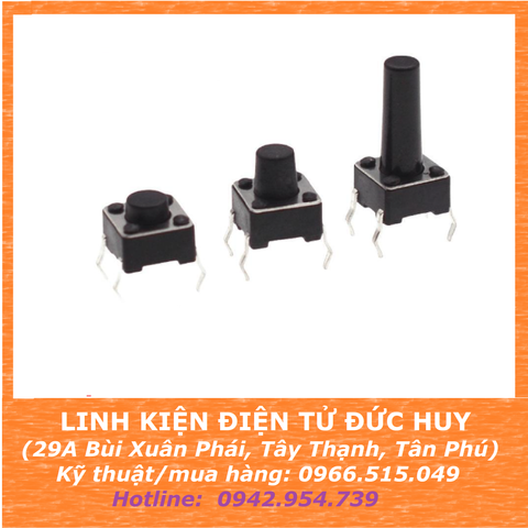 NÚT NHẤN RESET 4 CHÂN, KÍCH THƯỚC 6 X 6 X 4.3MM
