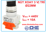 LAY37 CÔNG TẮC XOAY NÚT CHUYỂN 3 VỊ TRÍ 22MM (1NO + 1NC)