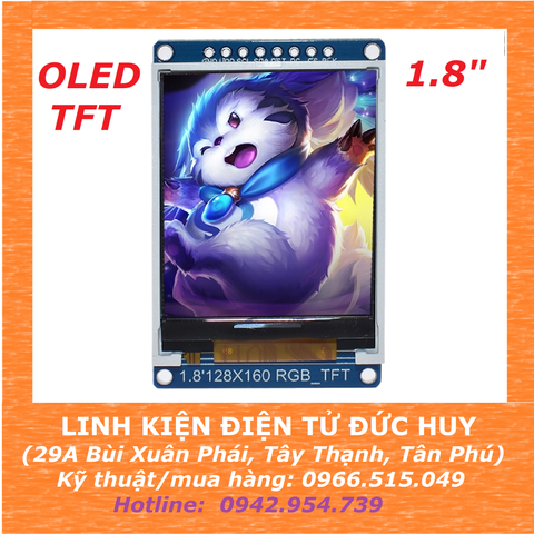 MÀN HÌNH OLED TFT, 65K MÀU, 1.8 INCH (128x160)