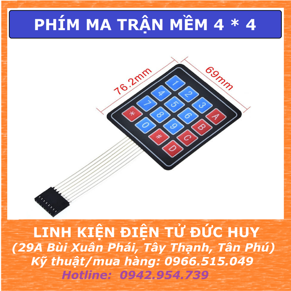BÀN PHÍM MA TRẬN MỀM 4x4