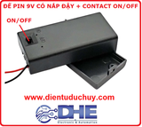 ĐẾ PIN 9V CÓ NẮP ĐẬY, CONTACT ON/OFF