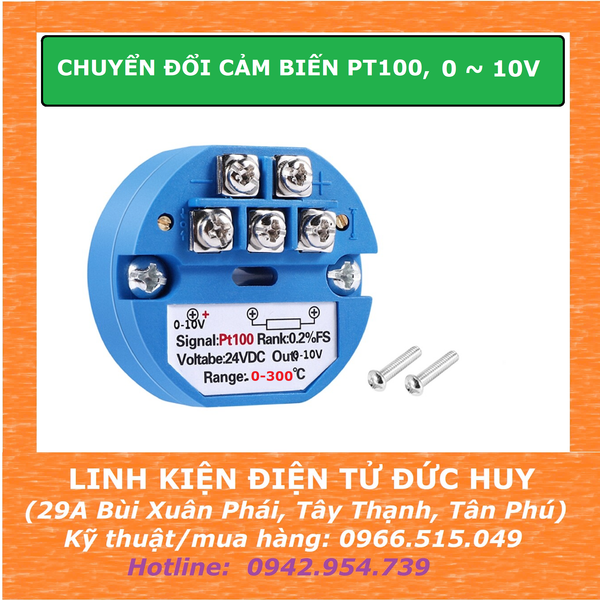 MẠCH CHUYỂN ĐỔI NHIỆT ĐỘ RTD PT100 2 DÂY SANG ĐIỆN ÁP , 0 ~ 10V