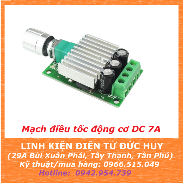 MẠCH DIMMER TỐC ĐỘ ĐỘNG CƠ DC 7A (TỐI ĐA 10A)