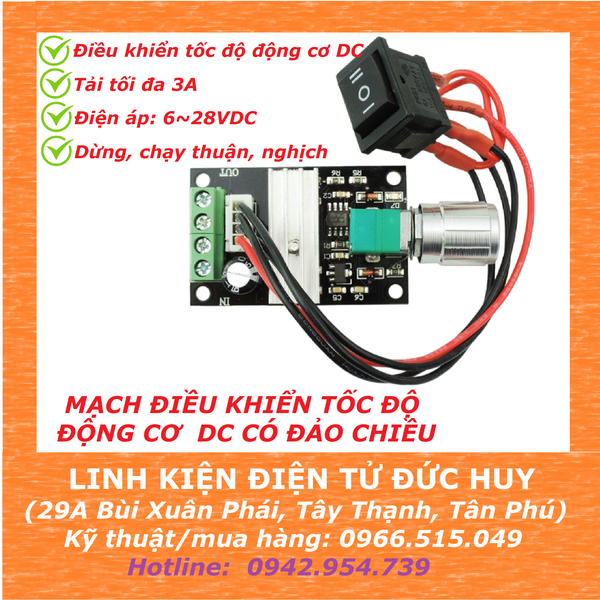 Bộ điều chỉnh tốc độ động cơ DC, có đảo chiều