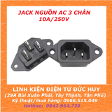 Jack đầu cấp nguồn AC 3 chân 250V 10A (không cầu chì)