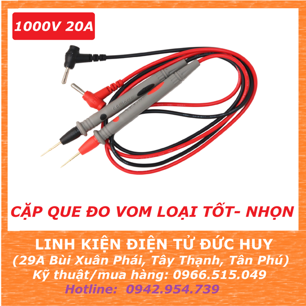 Que đo VOM 1000V 20A hàng chất lượng tốt, đầu nhọn