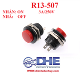 R13-507 nút nhấn nhả - phi 16mm - Đỏ