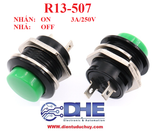 R13-507 nút nhấn nhả phi 16mm Xanh lá