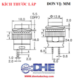 R16 503BD nút nhấn nhả phi 16 - Vàng - Có đèn báo