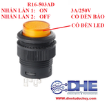 R16-503AD nút nhấn giữ phi 16 - Vàng - Có đèn báo