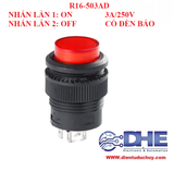 R16-503AD nút nhấn giữ phi 16 - Đỏ - Có đèn báo