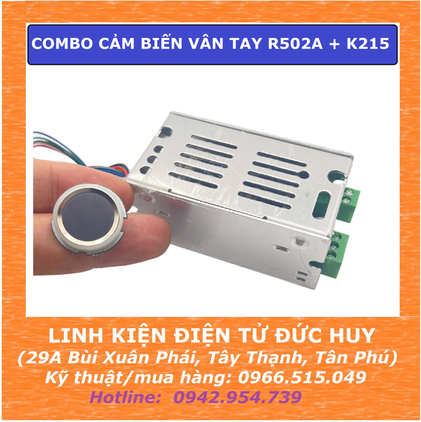 Combo cảm biến vân tay R502A và mạch giải mã K215
