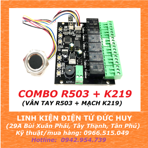 MẠCH CẢM BIẾN VÂN TAY ĐIỀU KHIỂN NHIỀU THIẾT BỊ  R503 + K219