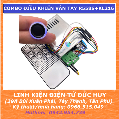 Combo mạch cảm biến và giải mã vân tay R558S với KL216, có remote cài đặt
