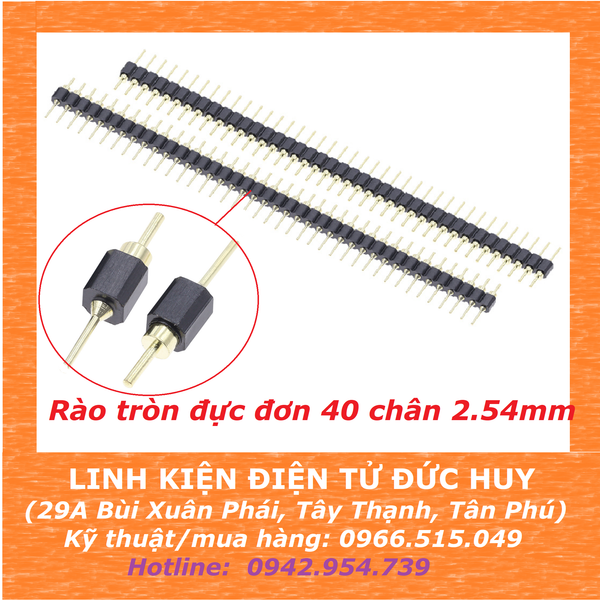 Hàng rào tròn đực đơn 40 chân, 2.54mm