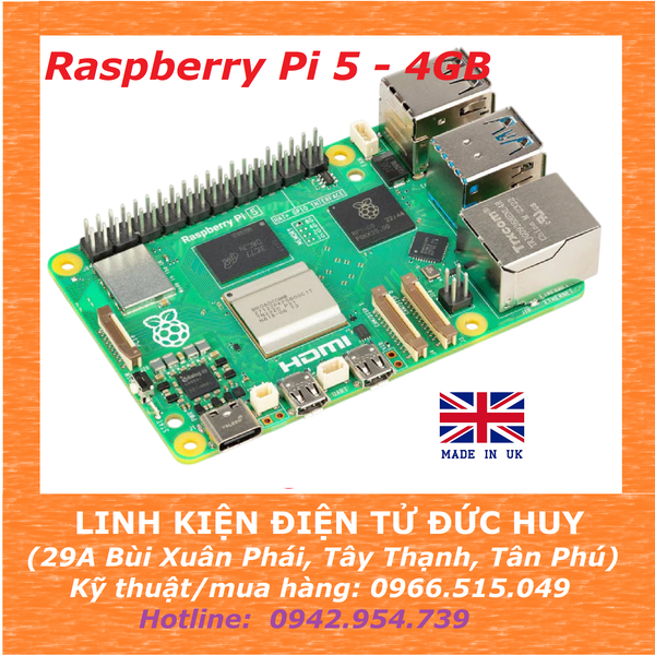 MÁY TÍNH NHÚNG RASPBERRY PI 5 - 4GBRAM (CHÍNH HÃNG) – LINH KIỆN ĐIỆN TỬ ...